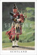 Piper, Glencoe - Scotland Postcard (V SG)