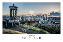 Edinburgh - Scotland, Sunset Skyline, Calton Hill Postcard (H SG)