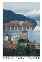 Eilean Donan Castle, Snow on Hills. Postcard (V SG)