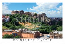 Edinburgh Castle, over RSA Close up Postcard (H SG)