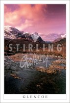 Glencoe, Three Sisters, Winter Fiery Sky Postcard (V SG)