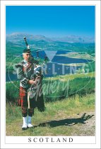 Piper - Scotland, Loch Garry Postcard (V SG)