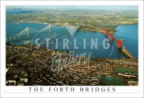 The Forth Bridges, Three Bridges, Aerial to North Postcard (H SG)