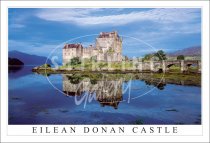 Eilean Donan Castle, from East water reflection Postcard (H SG)