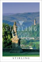 Robert Bruce, Esplenade & Wallace Monument, Stirling Postcard (V SG)