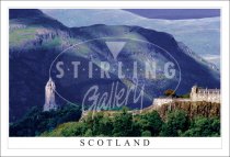 Wallace Monument, Stirling Castle, Ochils - Scotland Postcard (H SG)