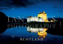 Eilean Donan Castle, Dusk crescent Moon (H IM)