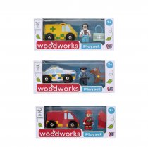 Wood Works Emergency Vehicle Playset (3 Asst)