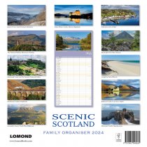 2024 Calendar Scenic Scotland Family Organiser (2 for £9v) (Mar)