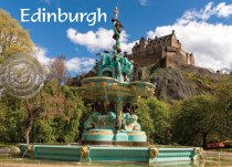 Princes St Gardens Fountain & Castle in Summer Magnet (H LY)