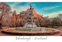 Edinburgh Princes St Gardens Fountain in Frost Postcard (H A6 LY)