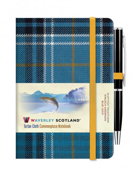 Tartan Cloth Notebook Mini: Blue Loch (Apr)