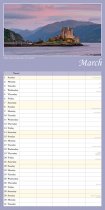 2026 Calendar Scenic Scotland Family Organiser (2 for 10v) (Mar)