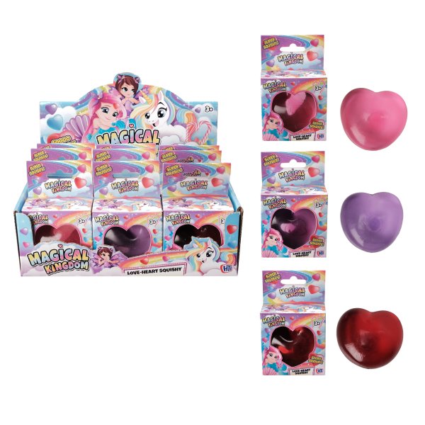 Magical Kingdom Love Heart Squishy 3 Asst (DPU12) (Feb)