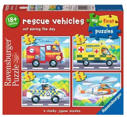 Jigsaw My First Puzzle Rescue Vehicles 4 Puzzle Box (Feb)