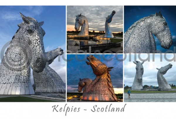 Kelpies Scotland Composite Postcard (H A6 LY)