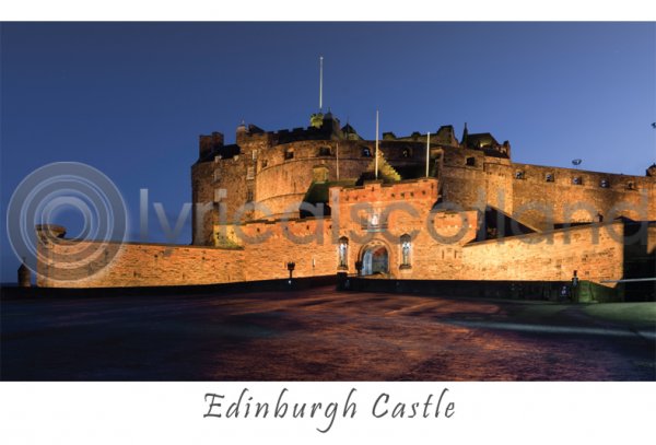 Edinburgh Castle Esplanade at Night Postcard (H A6 LY)