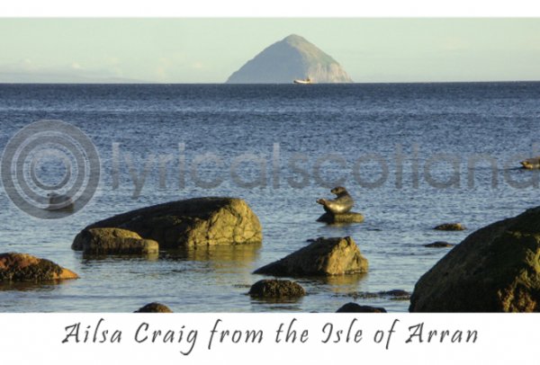 Ailsa Craig from Kildonan Shore Postcard (H A6 LY)