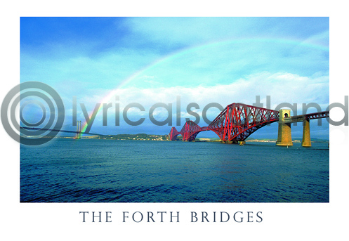 Forth Bridges & Rainbow Postcard (H A6 LY)