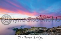 Forth Bridges at Sunset Postcard (H A6 LY)