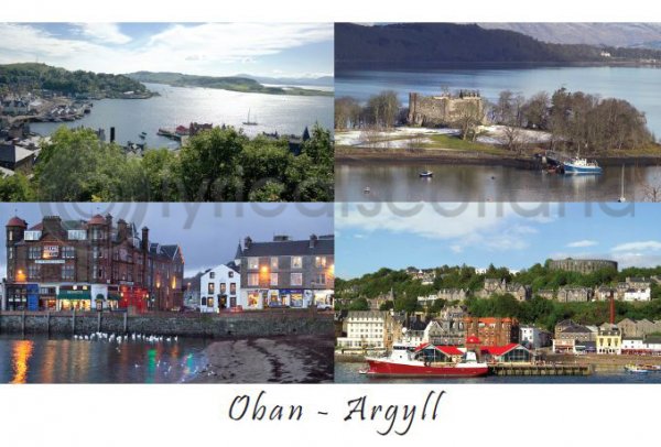 Oban Argyll Composite 1 Postcard (HA6)