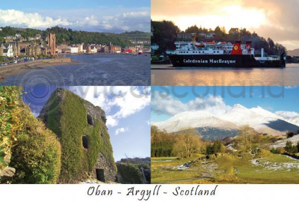 Oban Argyll Scotland Composite 2 Postcard (HA6)