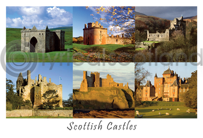 Scottish Castles Composite 4 Postcard (HA6)