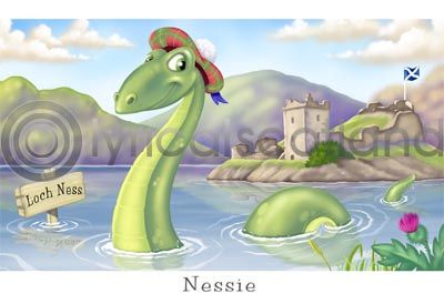 Nessie, Loch Ness Cartoon (HA6)