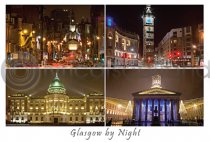 Glasgow by Night Composite Postcard (HA6)