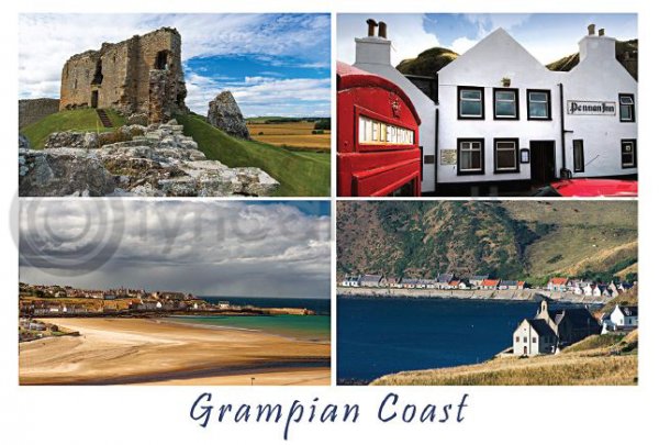 Grampian Coast Composite Postcard (HA6)