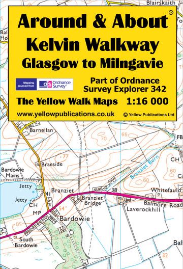 A&A Map Kelvin Walkway Glasgow to Milngavie